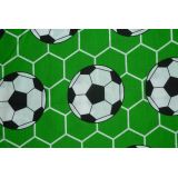 Futbalové lopty na zelenej