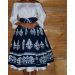 Suknica Biely folklór na tmavomodrej so šnurovačkou