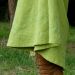 Suknica ľanová zelená s vreckami a aplikáciou