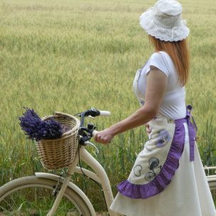 Zásterka Levanduľový bicykel volán