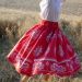Suknica Biely folklór na červenej