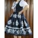 Suknica Biely folklór na tmavomodrej midi