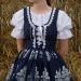 Suknica Biely folklór na tmavomodrej CD 61