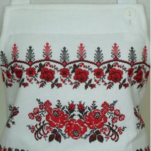 Zásterka Vyšívané bordúry ruží