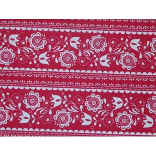 Tulipán a ruža, biela na červenej