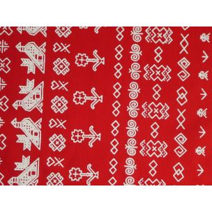 Obliečky Čičmany mini na červenej