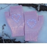 Bezprstošky ružové s vločkovým srdiečkom