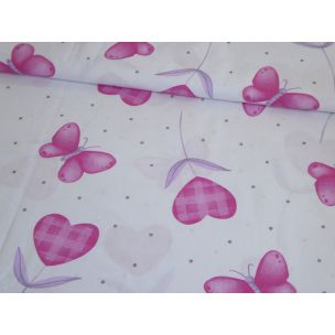 Ružové srdcia a motýle