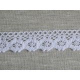 Paličková čipka biela 25 mm