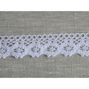 Paličková čipka biela 25 mm