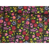 Folk kvety farebné na čiernej