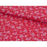 Biele kytičky na červenej