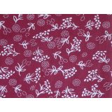 Biele kytičky na bordovej