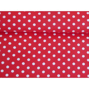 Biela bodka 6 mm na červenej