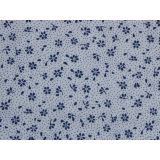 Modré kvietky s bodkou na bielej