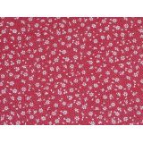 Biele kvietky s bodkou na bordovej